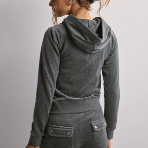 Wholesale Premium <b>Grey</b> Drop Shoulder Latest Women's Robertson Hoodie Anti-Wrinkle And Breathable <b>Hoodies</b> Women's Zip Up Hoodie - Product Image 1
