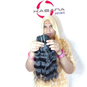 Extensiones de cabello humano para mujer, tejido de onda profunda de doble trama, máquina cruda Natural sin procesar, indio 100% - Product Image 1