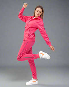 Durable personnalisé dernier pur rose femmes 2 pièces survêtement assorti ensemble pleine longueur 2 pièces femmes ensemble et survêtement ensemble - Product Image 2