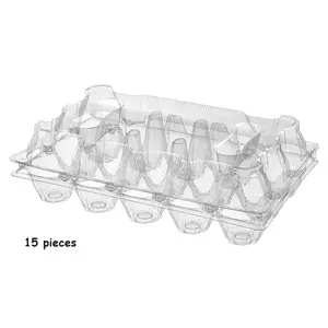 Disposable In Stock Egg Trays 15 Egg Viols Eco-Friendly Plastic Boxes Egg Packaging Ready to Ship Plastic Packaging