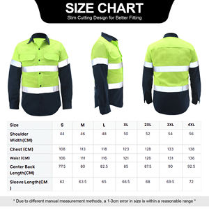 Chemise de travail haute visibilité personnalisée, uniforme de sécurité réfléchissant, chemise de travail de construction à manches longues pour hommes - Product Image 6