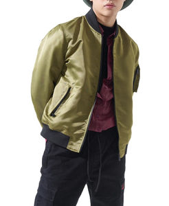 Chaqueta universitaria de satén lista para el invierno, chaqueta de béisbol Bomber personalizada OEM para moda de clima frío y atractivo callejero juvenil - Product Image 5