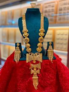 24K <b>Gold</b> Plated Vintage Jewelry <b>Set</b> Dubai Inspired Earrings <b>Bangles</b> Brooches Diamond Copper Material for Fashion for Bulgaria - Product Image 2