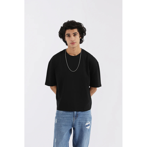 Multicolor 100% algodón camisetas en blanco personalizable puff estampado transpirable peso pesado ropa de calle de gran tamaño cuello redondo para hombres - Product Image 4