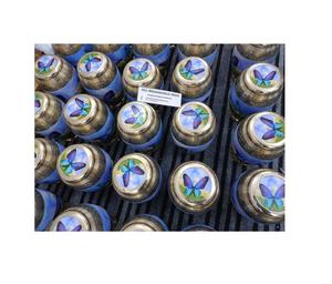 Urna funeraria de Brassworld, urna de cremación India para cenizas humanos, hecha a mano en latón y grabada a mano, de mariposa de latón - Product Image 1