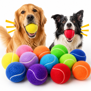 Juguetes de Pelota de Tenis Resistentes para Mascotas, Regalo para Mascotas, Pelotas de Tenis para Perros con Logotipo Personalizado, Pelotas de Tenis Chirriantes para Entrenamiento - Product Image 1