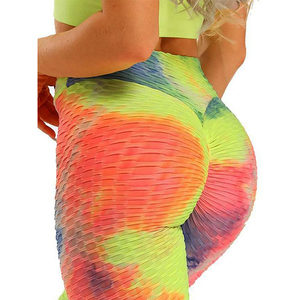 Vente en gros de collants de pantalons de créateurs respirants imprimés personnalisés, leggings à motif uni sublimé à contraste élevé avec logo à la taille - Product Image 4