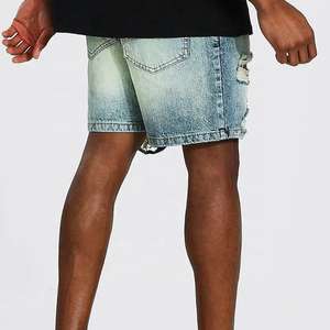 Knee Length Straight Loose High Streetwear Jeans <b>Shorts</b> <b>Men</b> Denim <b>Short</b> Pants Male Casual Custom Denim <b>Shorts</b> <b>for</b> <b>Men</b> - Product Image 2