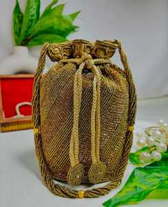 กระเป๋างานราตรีทำมือสไตล์อินเดียปักไข่มุกสำหรับงานเฉลิมฉลองงานแต่งงานและของขวัญคืน - Product Image 2