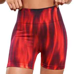 Women's High Waisted Seamless <b>Tie</b> <b>Dye</b> Sports Shorts Spandex/Nylon Scrunch Butt Lifting Yoga Running Short Pants - Product Image 1