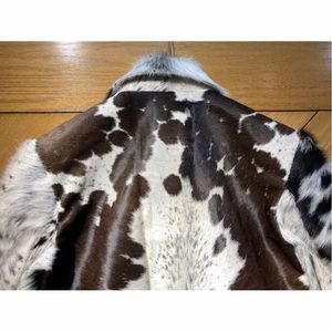 Veste en cuir de vachette de luxe pour homme Noir Blanc Imprimé vache Vêtement de moto pour motard - Product Image 5