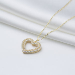 Colgante de Piedra de circón con diseño de corazón hueco, joyería de plata de ley 925 hecha a mano turca - Product Image 4