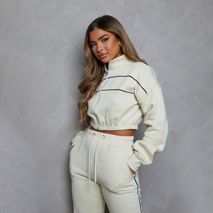 Women's High Quality Two-Piece Jogging Loose wide leg pants Sweatsuit Breathable Tracksuits Sweat Suits Outfits Workout Solid - Product Image 3