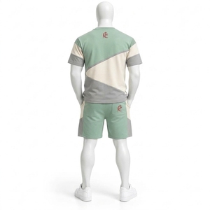 100% Cotton Silk Screen Printed Logo Quick Dry OEM/ODM Custom 2026 New Arrived High Quality Summer Casual Wear Men <b>Set</b> <b>Knitted</b> - Product Image 6