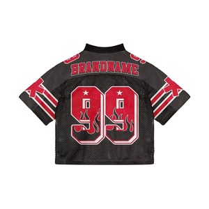 เสื้อเจอร์ซีย์อเมริกันฟุตบอลปักลายแบบกำหนดเอง ทรงโอเวอร์ไซส์ ย้อนยุค ใส่ได้ทั้งชายและหญิง ผ้าตาข่ายระบายอากาศได้ดี พิมพ์ลายดิจิทัล ไซส์พลัส - Product Image 4