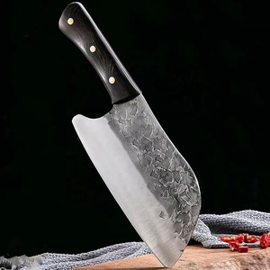 Custom Handmade 10-Inch Carbon Steel Chef Cleaver Knife with Unique Leather Sheath Beautiful Handle Customizable Supported - Product Image 1