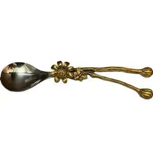 Top Selling Solid Brass <b>Spoon</b> with Handmade Polished and Long Handle for Best Prices and Tableware Decorate Brass <b>Serving</b> <b>Spoon</b> - Product Image 1