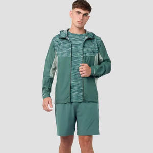 2025 Hot Sale Mens Windbreaker <b>Short</b> Set Lightweight Nylon 2 Piece Activewear for Running Outdoor <b>Sports</b> Casual Streetwear - Product Image 1