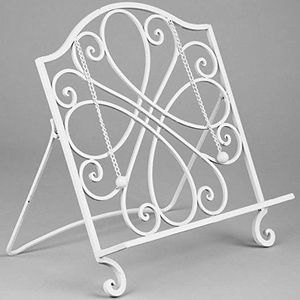 Best Sale Prices Wrought Iron Metal Book Stand Holder Racks White Color for Home <b>Office</b> Living Room Decoration Book Stand - Product Image 2