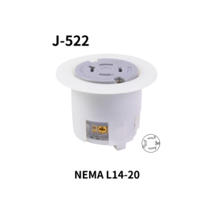 Prise à verrouillage rotatif Hubbell compatible J-522 et entrée à bride NEMA L14-20 industrielle 20A compatible NFC pour appareils à courant élevé - Product Image 1