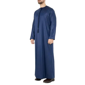 Premium saoudien Thobes personnalisé sur mesure robe de prière musulmane coton et lin brillant mélange hommes Thobes - Product Image 2