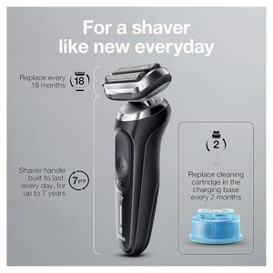 Afeitadora eléctrica Braun Series 7 7075cc para hombres con SmartCare Center, recortadora de barba, afeitadora de lámina inalámbrica recargable en seco y húmedo - Product Image 2