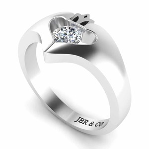 Anillo de Claddagh moderno de simuladores de Plata de Ley 925 con diamantes redondos para mujer, moda de lujo al precio más bajo - Product Image 4