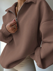 Nuevo estilo de moda para mujer, Sudadera con capucha de manga larga con cremallera lisa, ropa diaria informal, Tops de manga larga, sudadera para mujer, Haus Industries - Product Image 4