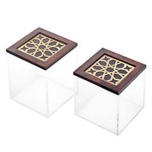 Premium Handmade Acrylic Keepsake Box with Mother of Pearl Inlay Lid Perfect for Arabic Wedding Party and Festive Gift Packaging - Product Image 2