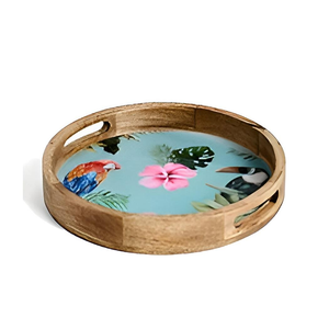 Plateau en bois imprimé rond de meilleure qualité Plateau de service en bois Plateau de petit-déjeuner en bois Fabricant en gros - Product Image 6