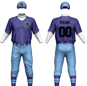 Jersey de béisbol sublimado a rayas con diseño personalizado para hombre, conjuntos de uniformes personalizados directos de fábrica - Product Image 6