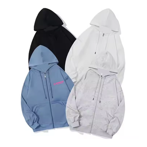 OEM High Quality <b>French</b> Cotton Fleece Unisex Zipper Hoodie Solid Breathable Quick Dry Regular Fit Sweatshirt Winter - Product Image 4