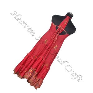 ชุดเดรสสไตล์โบฮีเมียนสำหรับผู้หญิงชุดเดรสผ้าไหมส่าหรีวินเทจแฟชั่นฤดูร้อนสำหรับผู้หญิงชุดทานอาหารค่ำสุดหรู - Product Image 4