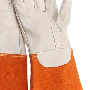 Guantes de soldadura Tig resistentes al desgaste, guantes de trabajo de cuero, guantes de protección laboral de piel de vaca personalizados - Product Image 6