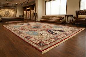 Tapis en laine fait main de style persan, motif géométrique rayé, rectangle, patchwork, pour salon ou décoration intérieure - Product Image 2