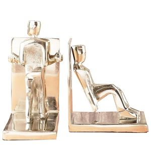 Vintage Aluminium Silver men Bookends Boho Bookends men sculpture Decor Nursery Decor - Product Image 4