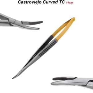 Portaagujas Castroviejo Curvo de Acero Inoxidable de Alta Calidad, Instrumento Manual para Microcirugía y Cirugía Plástica, Certificado CE MOL - Product Image 3