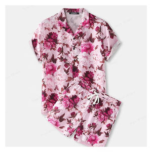 Custom <b>Men's</b> Casual Spring and Summer Hawaiian Beach <b>Floral</b> <b>Shirt</b> Set New Short Sleeve Beach <b>Shirt</b>-Breathable Printed - Product Image 1