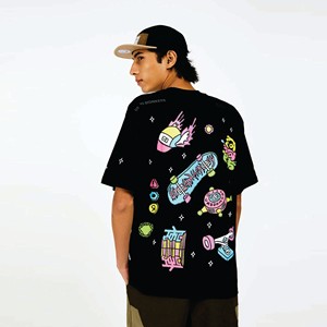 Camisetas de hip-hop para hombre de alta calidad hechas en fábrica-Nuevas llegadas Estampado de algodón de manga corta de ajuste suelto - Product Image 5