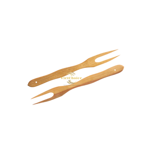 Fourchette à fruits en bois naturel, ustensile de cuisine écologique et durable pour les fêtes, la découpe et le service de viande - Product Image 5