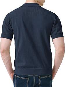 Chemises polo en tricot pour hommes, manches courtes, pull vintage, polo décontracté d'été - Product Image 6