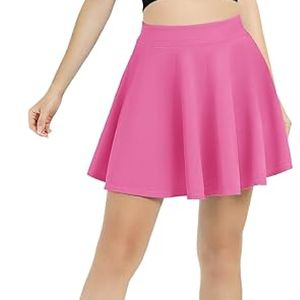 Taille haute a-ligne Mini jupe pour femmes mignon plissé étudiant dame Style sportif motif solide - Product Image 3