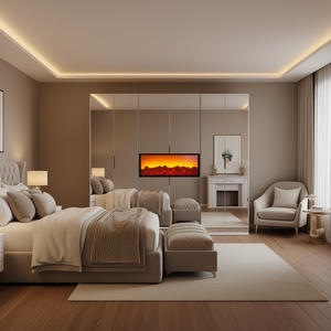 Armoire de chambre de luxe avec 4 et 6 portes, lits rembourrés et cheminée, modèle Love - Product Image 3