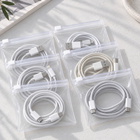 En stock, sac à fermeture éclair en PVC réutilisable, pochette transparente à fermeture éclair en PVC pour câble USB, chargeur, écouteurs, bijoux, emballage cosmétique