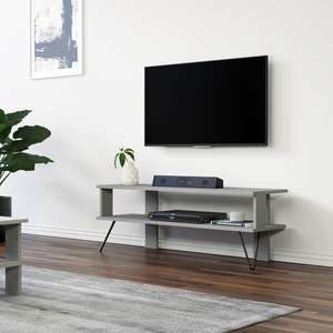 Duama Premium European Style TV Stand Gray Modern & Stylish Design Durable <b>Living</b> <b>Room</b> <b>Furniture</b> for Hotel & Hall Use - Product Image 3