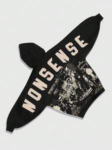 Sudadera con Capucha Unisex de Estilo Retro Y2K, Tejido de Punto Sólido, Antiarrugas, Gruesa, Holgada, para Verano - Product Image 5