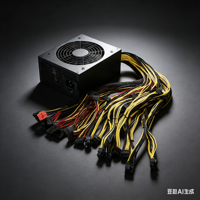 Bloc d'alimentation ALEO 4U Silent ATX 2000W 20+4 broches 12V compatible avec 8 connecteurs de cartes graphiques, pour serveur, noir, en matériau PC