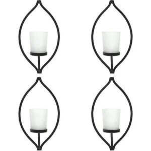 Metal <b>Candle</b> <b>Holder</b> for <b>Wall</b> Shiny Polished Iron Metal Indoor <b>Wall</b> Mounted <b>Candle</b> Sconce Wedding Decoration Glass Jar Votive - Product Image 4