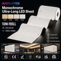 Feuille LED Flexible Ultra Longue et Ultra Fine DC24V de 10M par Rouleau, Découpable, pour Éclairage Arrière de Comptoirs en Onyx et Marbre, Publicité Commerciale