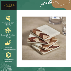 Wholesale Exporter Selling Luxury Design Premium Quality Modern Eco-Friendly Trending Handmade Marble Coasters for Sale - Product Image 2